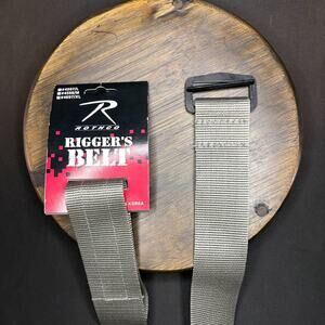 Rothco Heavy Duty Nylon BDU Belt Size XL Riggers Belt Hook & loop Grey Nylon Web